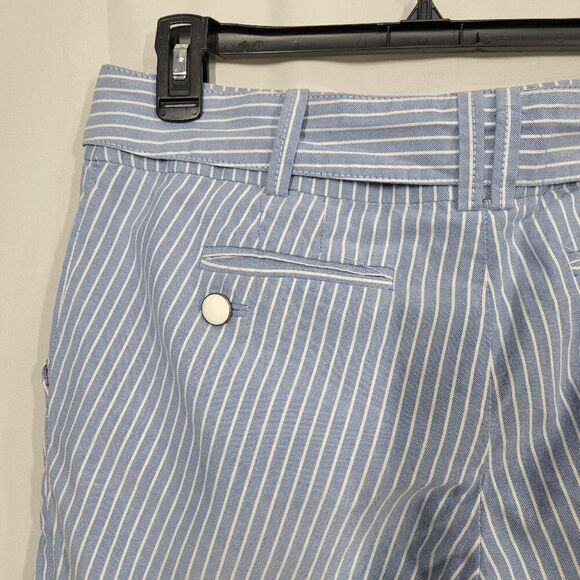 Leifsdottir Blue and White Nautical Bermuda Shorts with Sash Belt Size 8 - Picture 8 of 8